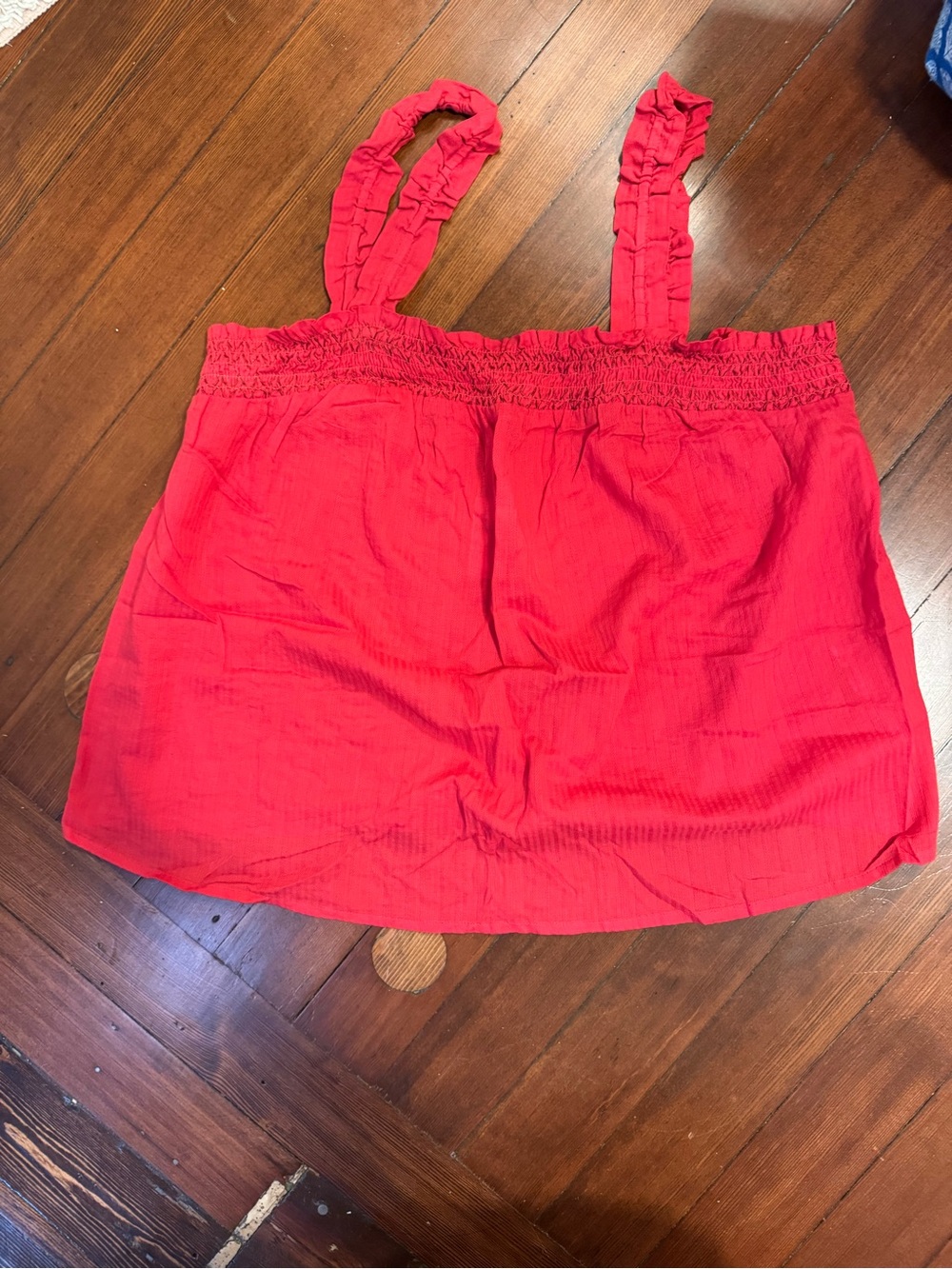 Banana Republic Red Ruffle-Strap Tank Too